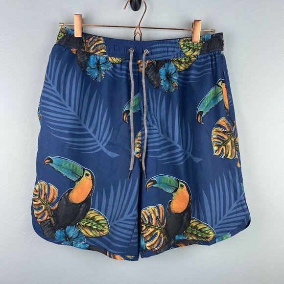 Brooklyn Cloth Other - Brooklyn Cloth Kent Ave Volley Floral Swim Trunks Men’s Swimsuit Palms Toucan XL